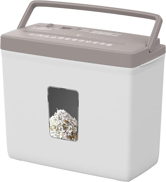 Suntiko Compact 5-Sheet Cross Cut Shredder Brown + White