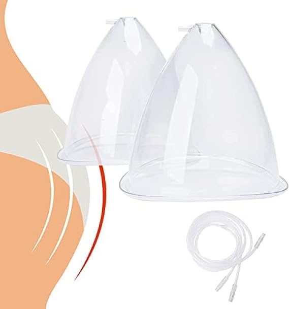 Extra-Large Vacuum Cupping Machine Accessories, 150ML Oversized Size Butt Suction Cups With Y Type Hose For Therapy Buttock Lift Body Massage