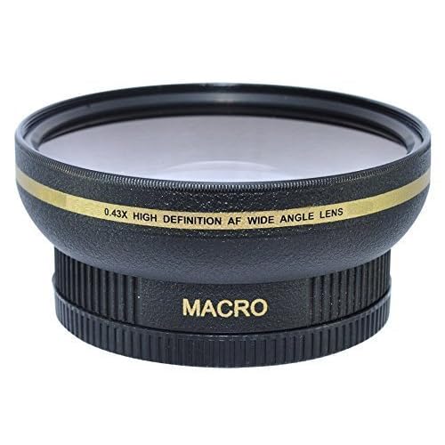 62MM 0.43x Wide Angle Conversion Lens with Macro Close-Up Attachment for Canon, Carl Zeiss, Fujifilm, Nikon, Panasonic, Pentax, Olympus, Samsung, Sigma, Tamron, Tokina Lens
