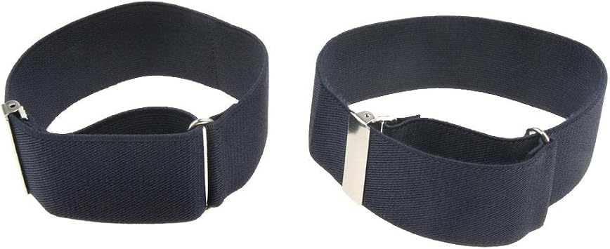 Men's Shirt Sleeve Retainer with, Navy Blue, as described