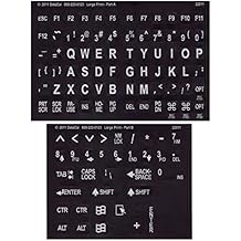 Large Print-Braille Keyboard Labels- White on Blk