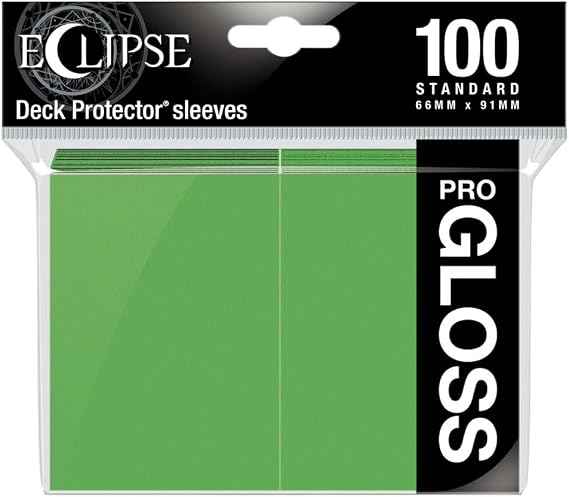 Ultrapro Ultra Pro - Eclipse Gloss Standard Sleeves 100 Pack - Lime Green, Polypropylene (PP), Collectible-Trading-Card-Protective-Sleeves