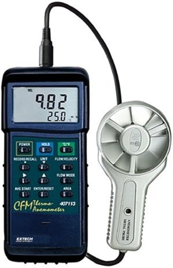 EXTECH Instruments 407113 CFM Metal Vane Anemometer