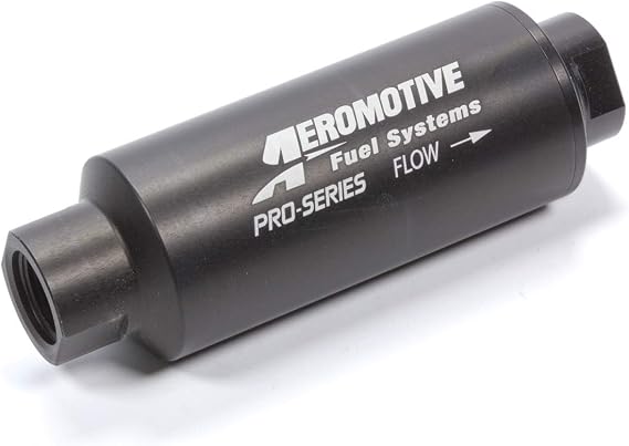 Aeromotive 12339 Filter, In-Line, 10-Micron Microglass Element, ORB-12 Port, Nickel-Chrome, Pro-Series, 2-1/2" OD