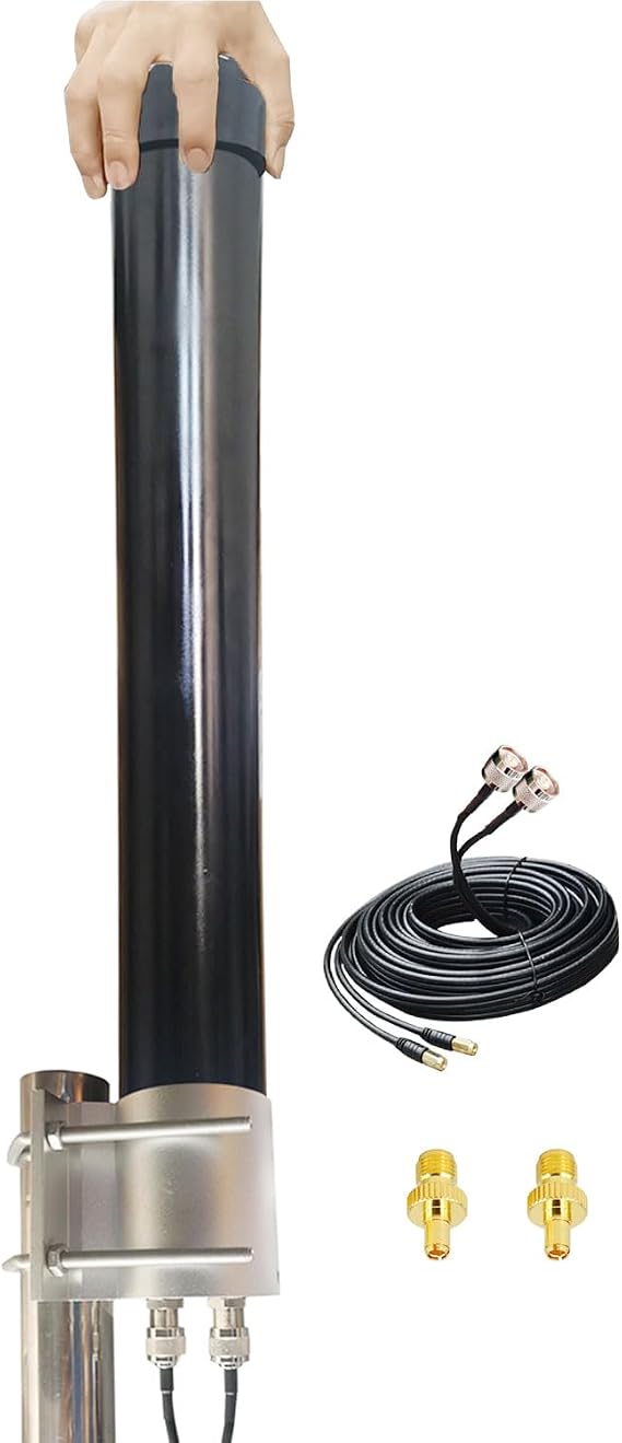 2x2 MIMO 5G External Antenna T-Mobile Outdoor Omni Directional 4G LTE Antennas for N71 Verizon AT&T All US Canadian Carrier with TS-9 SMA Cable