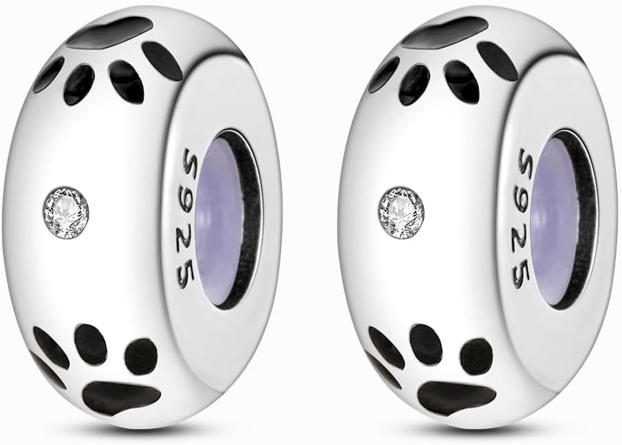 MULA Stoppers Beads Silver Charms for Bracelets & Necklaces Rondelle Spacer