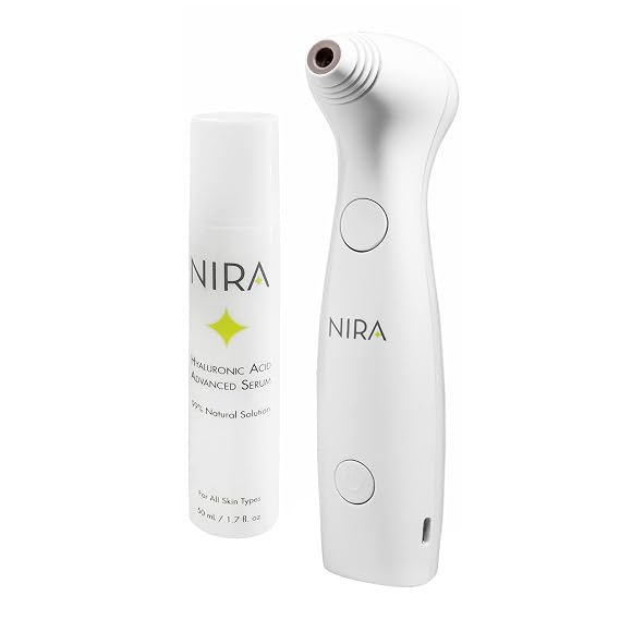 NIRA Skincare Laser & Serum Bundle - Includes Anti-Aging Laser & Hyaluronic Acid Serum - Reduces Appearance of Fine Lines & Wrinkles - FDA Cleared