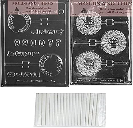 40th birthday Chocolate candy mold, Happy Anniversary with numbers chocolate candy molds With Copywrited molding Instructions