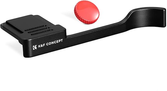 K&F CONCEPT Camera Thumb Grip Compatible with FUJIFILM X100VI X100V, Black | Aluminum Alloy Thumb Rest with Hot Shoe Cover