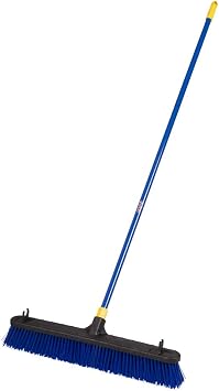 Quickie 5992 24-Inch Knockdown Rough-Surface Push Broom with Steel Handle, 2-Pack, Blue