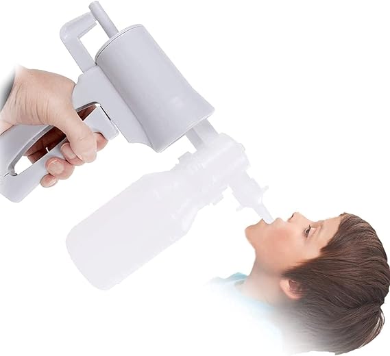 Manual Suction Pump with 5 Soft Catheters, Manual Phlegm Suction Pump Device Portable Phlegm Mucus Secretion Machine Household Therapy Kit for Elderly and Children Use