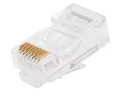 Monoprice Cat5e RJ45 Modular Plugs - Crimp Connectors, Gold Plated Contacts, UTP, for 24AWG Solid Wire, 100-Pack