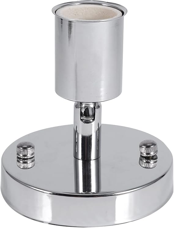 Generic E27 Light Socket Ceiling Light Bulb Holder Socket 180 Degree Vintage Adjustable for Dining Room Corridor Passage (Silver)