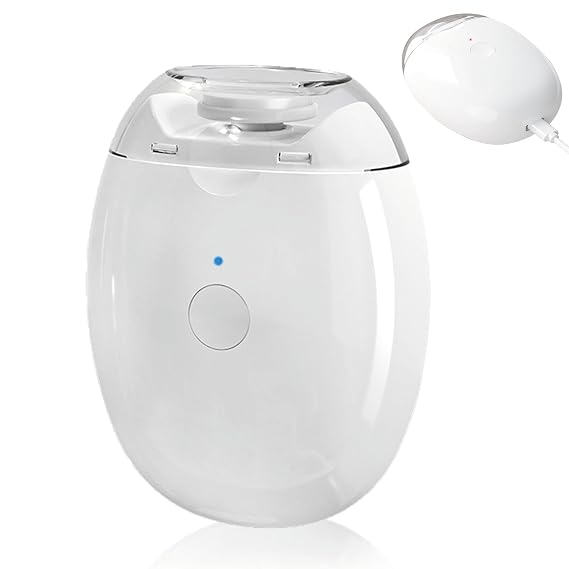 Universal Automatic Fingernail Grinder, 3 in 1 Electric Nail Clippers with LED Light & 3 Speeds, 360 Silent USB Rechargeable Auto Fingernail Cutter Polishing Trimmer Gift (White)