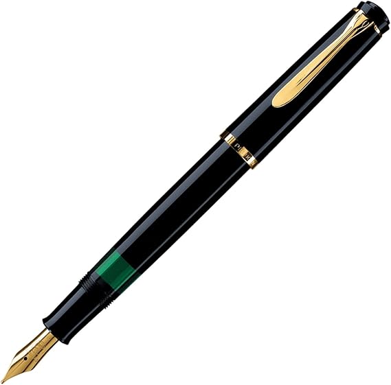 Pelikan M200 Fountain Pen, M, Medium Point, Classic Black, Genuine Import