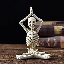Halloween Skeleton with Yoga Movements, Yoga Skull Guys Holiday Decorations, Cute Halloween Decorations Indoor, Realistic Resin Crafts Decorations Retro Ornament for Home Garden Yard Table (A)