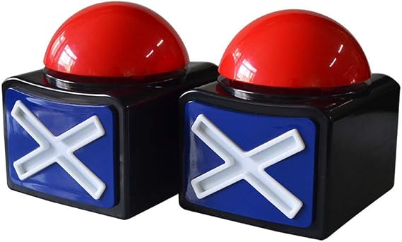 Game Buzzers 2 Pcs, Answer Buzzer for Trivia Games with Lights and Sound Game Show Button Family Feud Board Game for Adults
