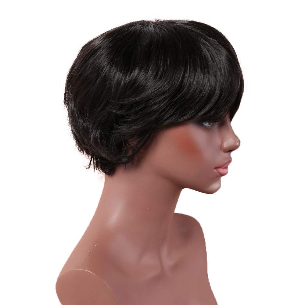 Love Story Lace Front Wigs Women's Wigs Hairpiece Short Wig Black 30cm Wigs Female Africa Curly Hair wig Hair Clip Organizer black, One Size