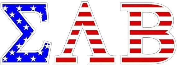Sigma Lambda Beta Giant 4 Inch American Flag Greek Letter Sticker Red/Blue/White