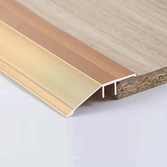 Aluminum Door Threshold Ramp Reducer, Floor Transition Strip, Metal Threshold Seal Strip, Floor Edging Trim Strip, Threshold Height 1/4" to 3/5"(Color:Gold,Size:90x4.3cm (36" x 1 3/4"))