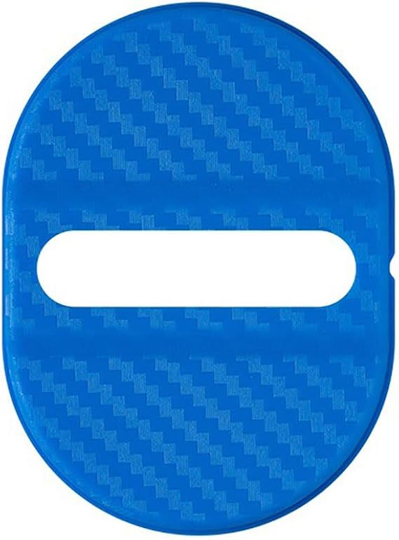 4PCS Car Door Lock Cover for Skoda Fabia Mk3 (NJ) 2014 2015 2016 2017 2018 2019 2020 2021,Carbon Fiber Vehicle Latches Cap,Reduction,Motive Strike Protector,A/Blue