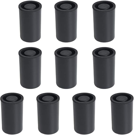 lasenersm 10 Pieces Film Canisters Plastic Film Canister Holder Empty Camera Reel Containers Empty Camera Reel Storage Containers Case Plastic Storage Case with Lids, Black