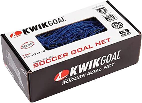 Kwik Goal 2.4mm Junior Recreational Soccer Net (6.5 Feet H X 12 Feet W X 2 Feet D X 6.5 Feet B), Blue