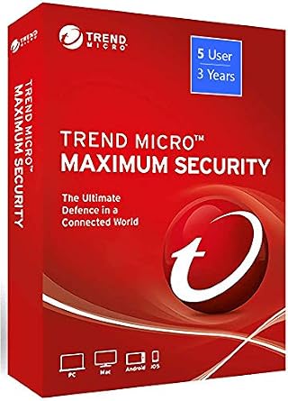Trend Micro Maximum Security - Global Version (Windows/Mac/Android/iOS) - 5 User 3 Year (Email Delivery in 24 Hours - No CD)