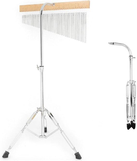 36-Tone Wind Chimes, 36-Tone Single-row Chimes Wind Bell Musical Percussion Instrument with Tripod Stand, Music Bar Chime Silver Single-Row Set for Music Performances, Chorus Music Performances