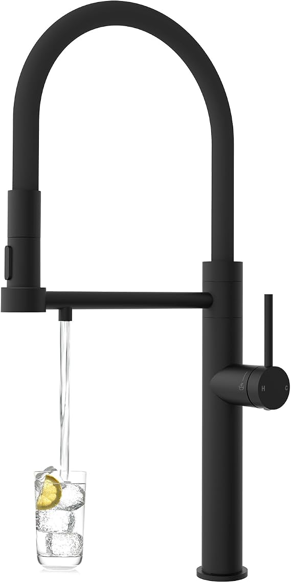 Black 3 Way Kitchen Tap,Single Handle Sink Taps Mixer with Drinking Faucet