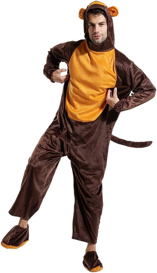 Adult Monkey Costume Onesie Funny Animal Outfit Monkey Jumpsuit Pajama