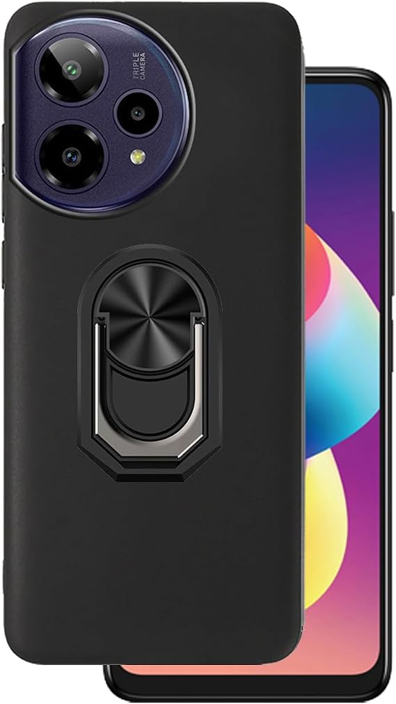 for Cricket Icon Pro 2026 Case Compatible for ATT Motivate Pro 2 5G Phone Case Cover 360 Ring Shockproof Soft TPU Rubber Slim with Kickstand [Magnetic Car Mount] Protective -Black