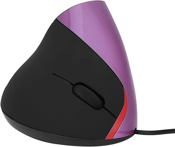 Vertical Mouse, Wired Mouse, Optical Mouse, Wireless Mouse, 3200DPI USB Vertical Wired Mouse Ergonomic Design Wrist Rest Gaming Mice for PC Laptop(Purple)