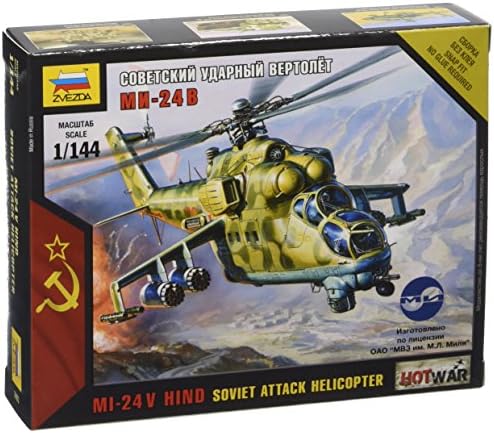 Zvezda Models Mil-24 Russian Attack Helicopter (1/144 Scale)