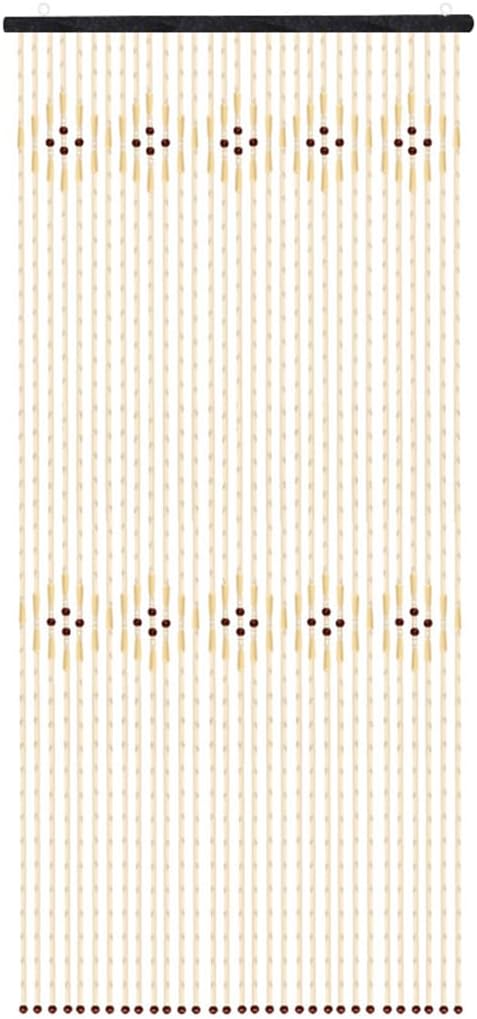 GVILTY Bamboo Beaded Curtains Wooden Door String Curtains for Doorway,31 Line Hanging Beaded Bohemian Curtain Screen,Closet Room Divider Bedroom Curtains 90x220cm