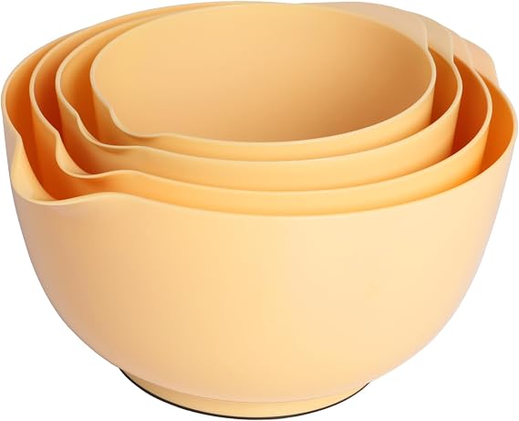 BoxedHome Classic Mixing Bowls Set of 4, BPA Free Plastic, Microwave Safe