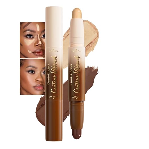 2 in 1 Contour Stick Waterproof Bronzer Highlighter, 24-Rich