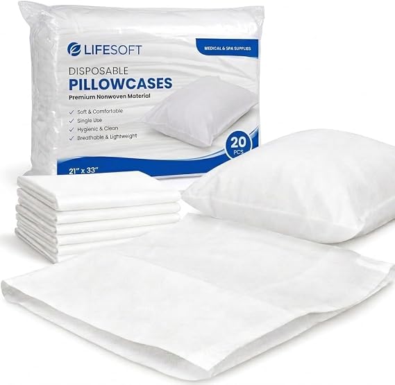 Disposable Pillowcases Bulk Pillow Cases with Envelope Closure