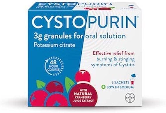 Cystopurin Cystitis Relief, Cranberry Flavour and Low in Sodium, 6 Sachets