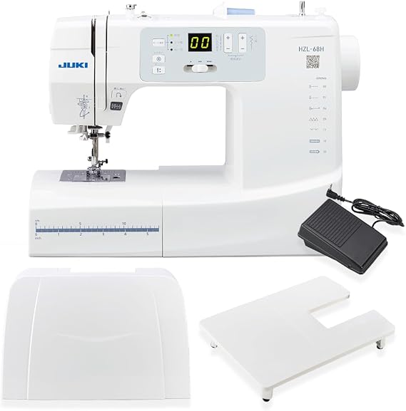JUKI HZL-68H Computer Sewing Machine with Wide Table and Foot Controller, Auto Thread Tension