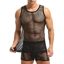 Men's Mesh Top Muscle Transparent Shirts Tops Sleeveless Mesh Vest Man Tank Top Men Mesh Shirt Breathable Fishnet Top Sexy Tank Tops Green