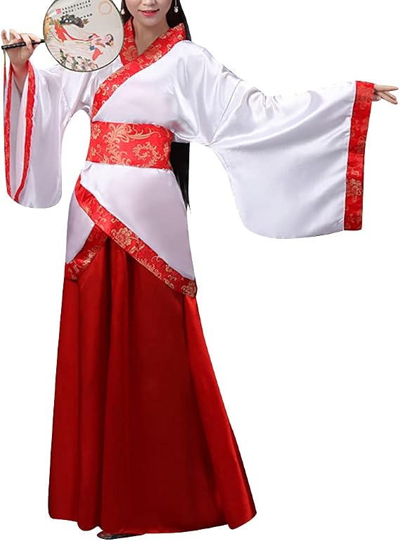 Women's Hanfu Dress Chinese Traditional Ancient Costume Floral Print Han Dynasty Long Robe Clothing Outfit