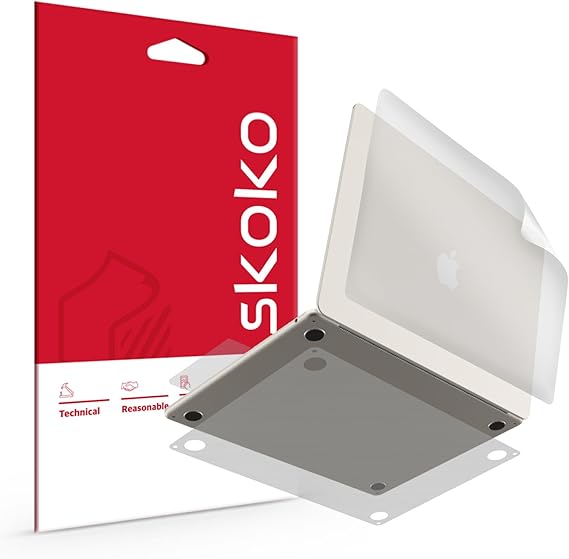 skoko Invisible Matte Full Body Skin for MacBook Air 15 M5 M4 2026 2025 2024 2023 M3 M2 Premium TPU Anti Scratch Protective Film