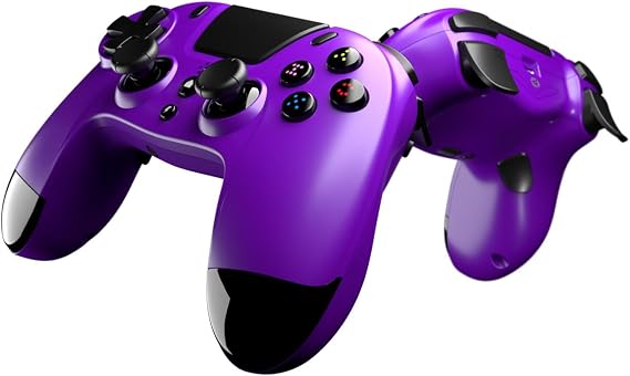 Gioteck VX4 Wireless Controller for PlayStation 4 (PS4) - Purple with Progammable Back Buttons - Bluetooth Compatible