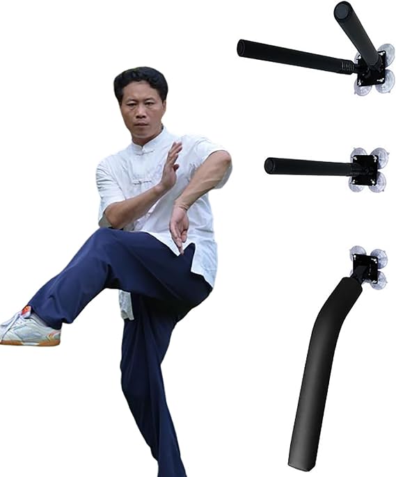 Wing Chun Dummies for Practicing Chinese Kung Fu, Ready-to-Use Wall Mount Suction Cup Boxing Karate Dummy, Outdoor Indoor Wing Chun Dummy Spring Arm