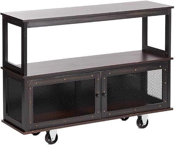 The Lakeside Collection Industrial-Style Rolling Buffet Carts - Black