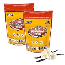 Premium survival tablets 4 days survival tablets none-GMO gluten-free 25 years shelf life (vanilla/2 pouches)