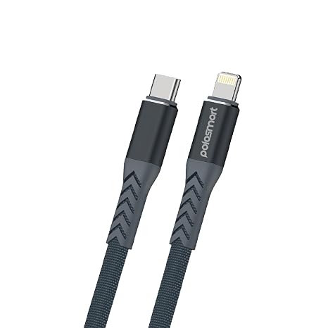 Polosmart PSM118 Type-C to Lightning 20W Hızlı Şarj ve Data Kablosu 1.2 Metre Gri