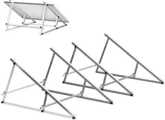 Solar Panel Mount Brackets, 46 inch Adjustable Solar Panel Mount with Foldable Tilt Legs, Suitable for 2-4pcs 180 200 300 400 500 Watt for Roof, RV, Boat (117cm Upgraded and Reinforced 46inch 2 Sets)
