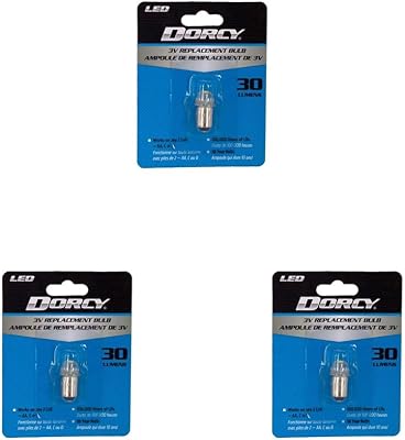 Dorcy 30-Lumen 3-Volt LED Replacement Bulb with 10-Year Lifespan, 41-1643 Pack of 3